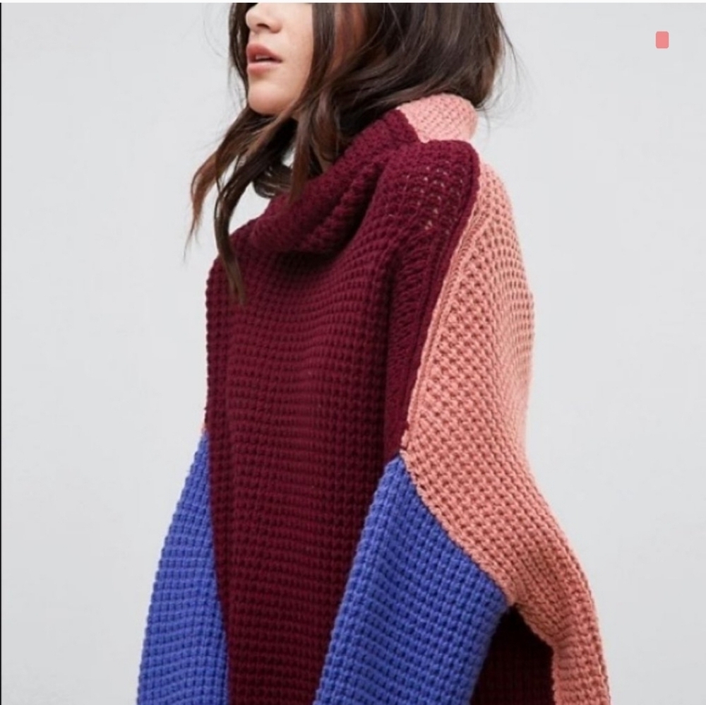 FREE PEOPLE Park City Color Block Rollneck Sweater